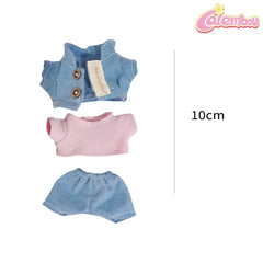 Labubu Light Blue Cardigan Dress Clothing Set