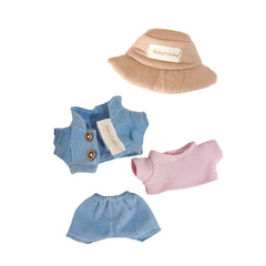 Labubu Light Blue Cardigan Dress Clothing Set