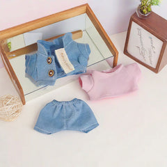 Labubu Light Blue Cardigan Dress Clothing Set