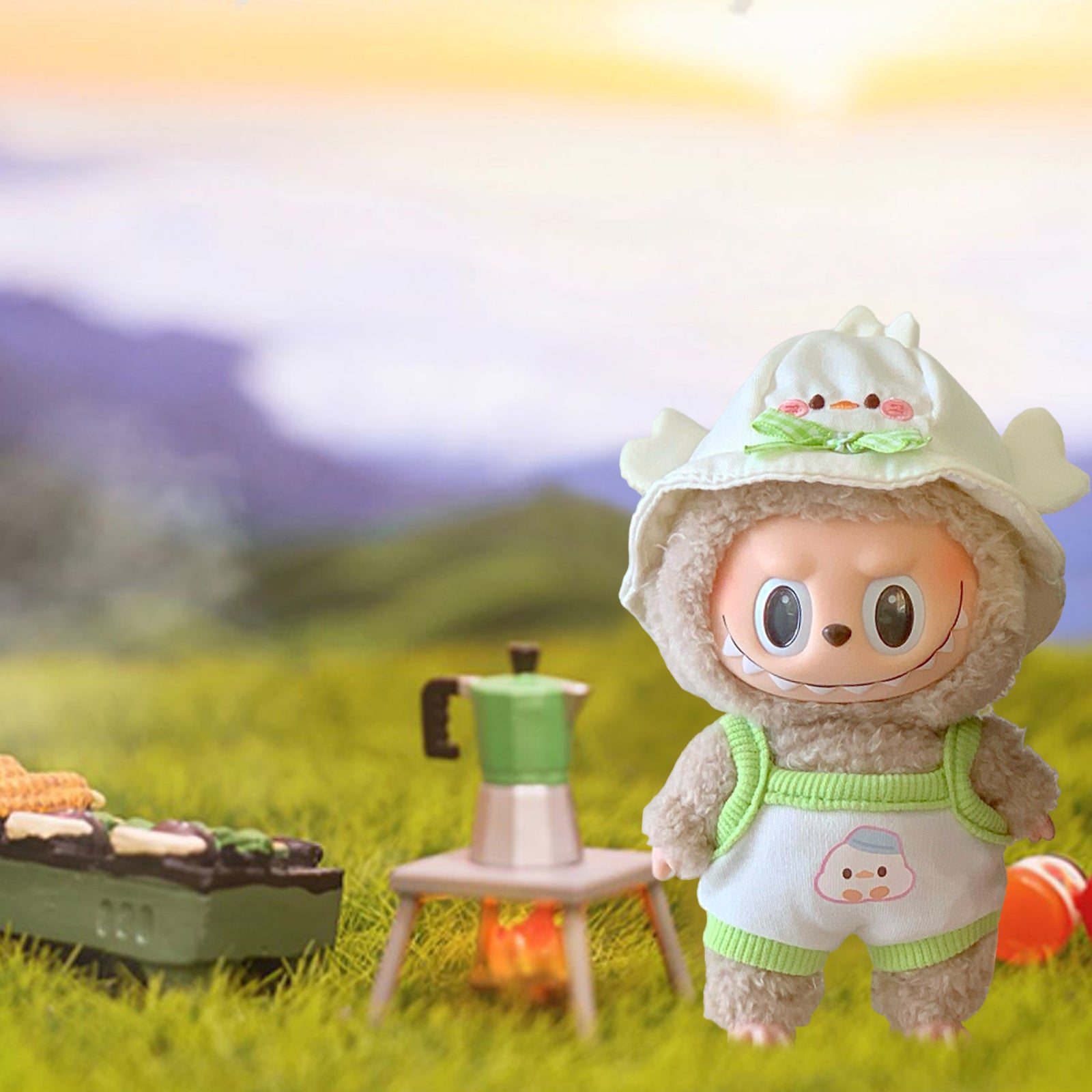 Labubu White Duck Clothing Set