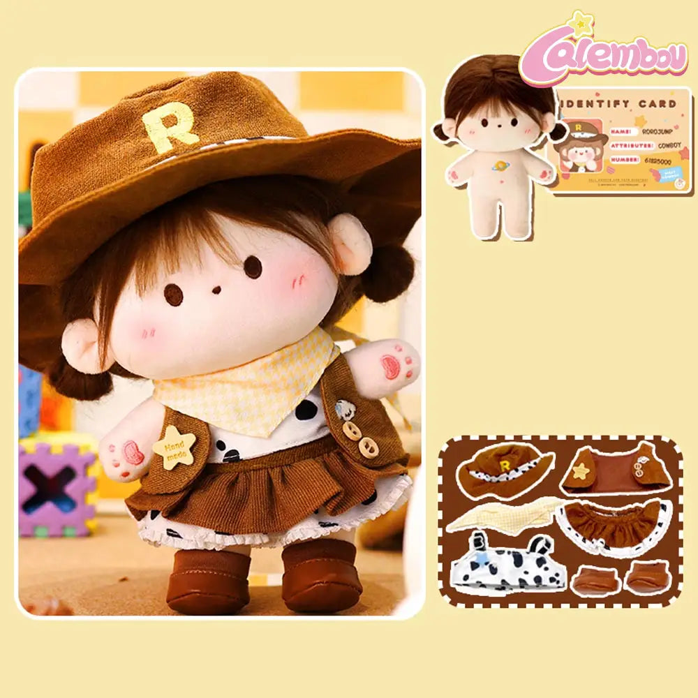 NAYANAYA Chestnut Cowboy Dress Up Doll 8"