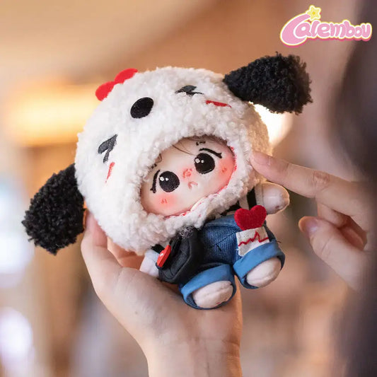 Dumb Heartbeat Puppy Overalls Set Plush Keychain