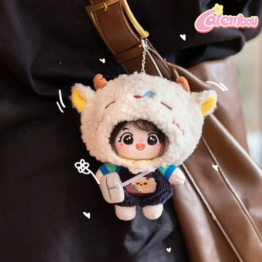 Pistachio Haha Cute Lamb Overalls Set Plush Keychain